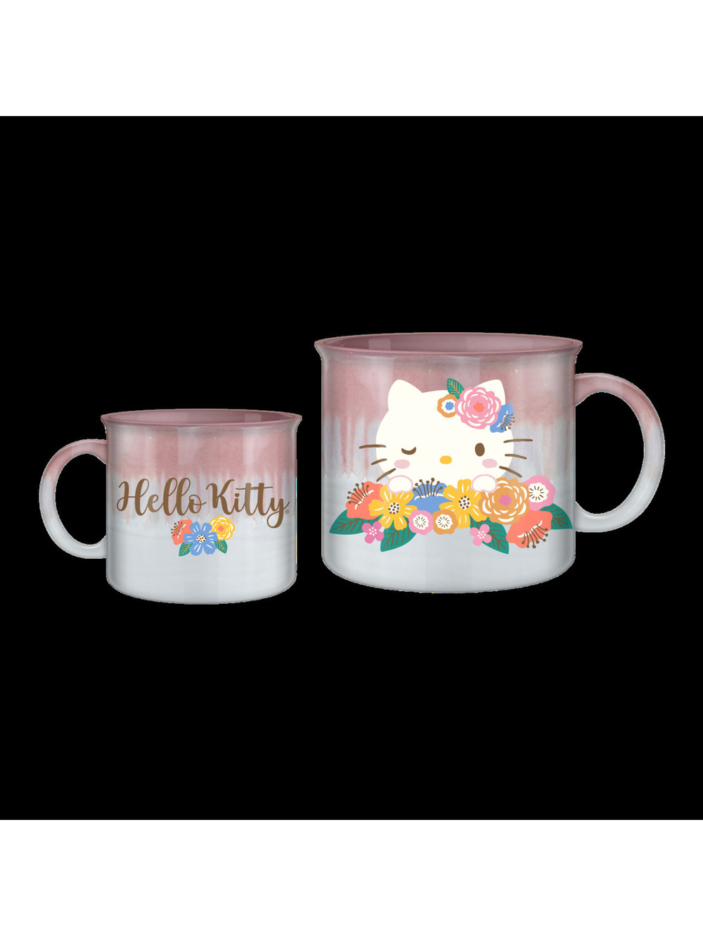 Silver Buffalo - Hello Kitty Flower Reactive Glaze 20oz Ceramic Camper Mug